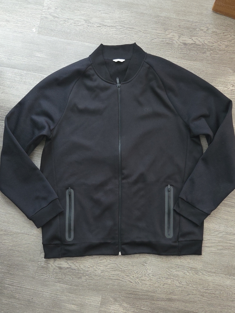 Calvin Klein Men's Black Full-Zip Bomber Sweater/Jacket